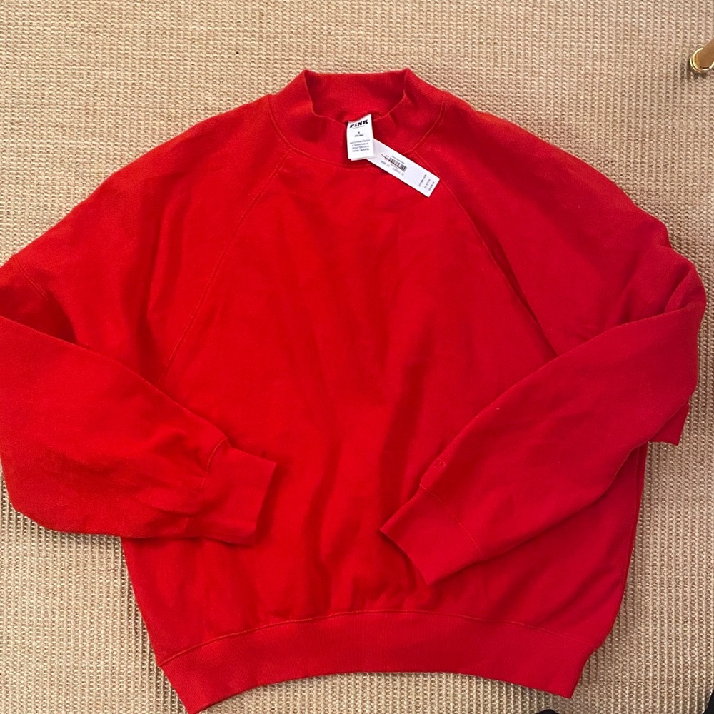 NWT PINK Victoria's Secret Red Crewneck Sweatshirt